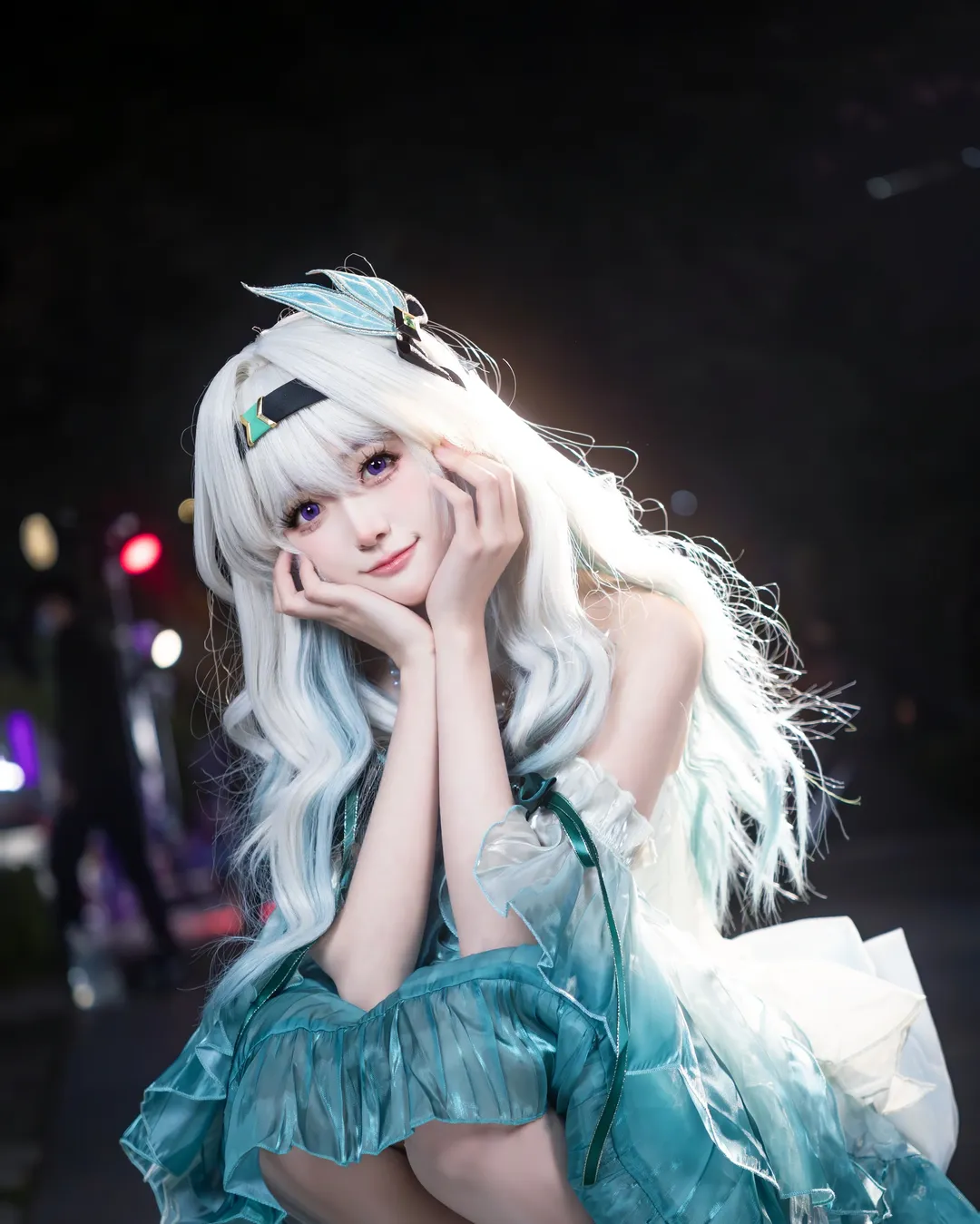 崩壞星穹鐵道, 流螢cos, cosplay正片, 二次元裝扮, 夜景閃光燈 - 第1張