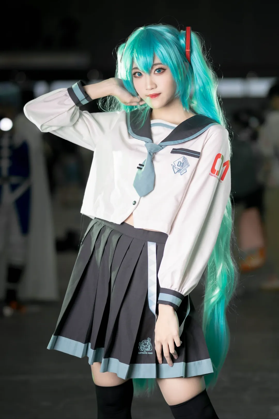 二次元, 初音未来cos, 过膝袜穿搭, 漫展集邮, JK穿搭 - 第5张