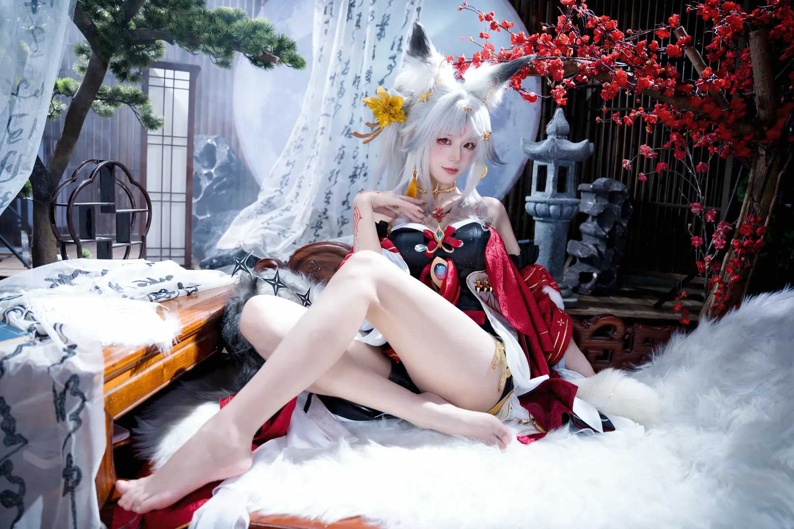 鸣潮, Cosplay摄影, 国风仙侠, 心月狐cos, 白狐兽耳 - 第2张