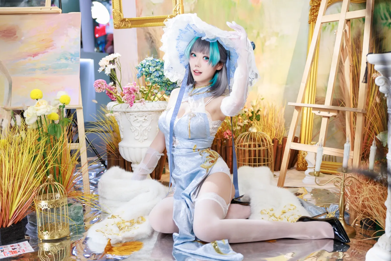 碧蓝航线, 柴郡猫cos, 白丝cosplay, bw漫展, 神牛展台 - 第3张