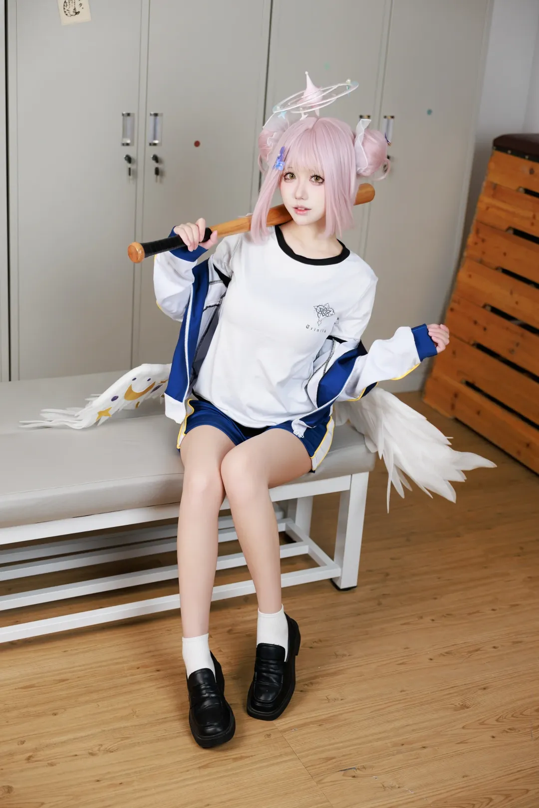 二次元撮影, ブルーアーカイブ, 学園少女, スポーツウェアコスプレ, ミカコスプレ
