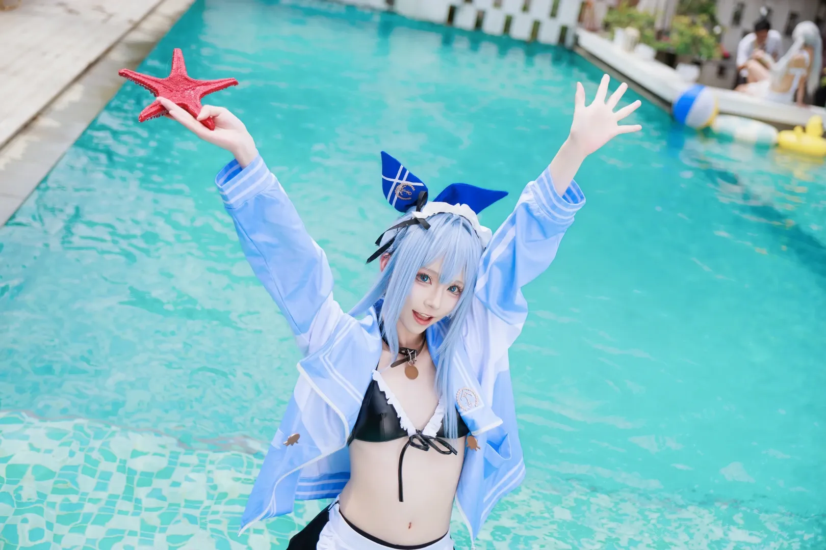 Swimsuit cosplay, Anime cosplay, Goddess of Victory, Waterside photoshoot, Anchor cosplay - Image 3