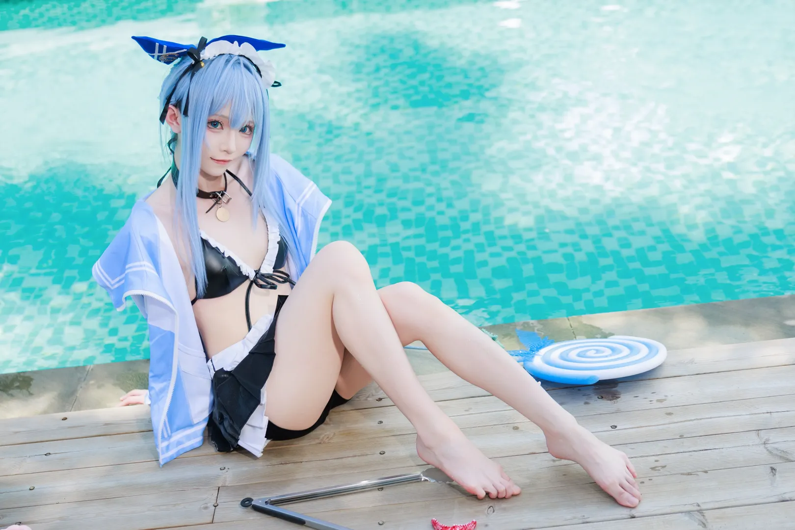 Swimsuit cosplay, Anime cosplay, Goddess of Victory, Waterside photoshoot, Anchor cosplay - Image 4