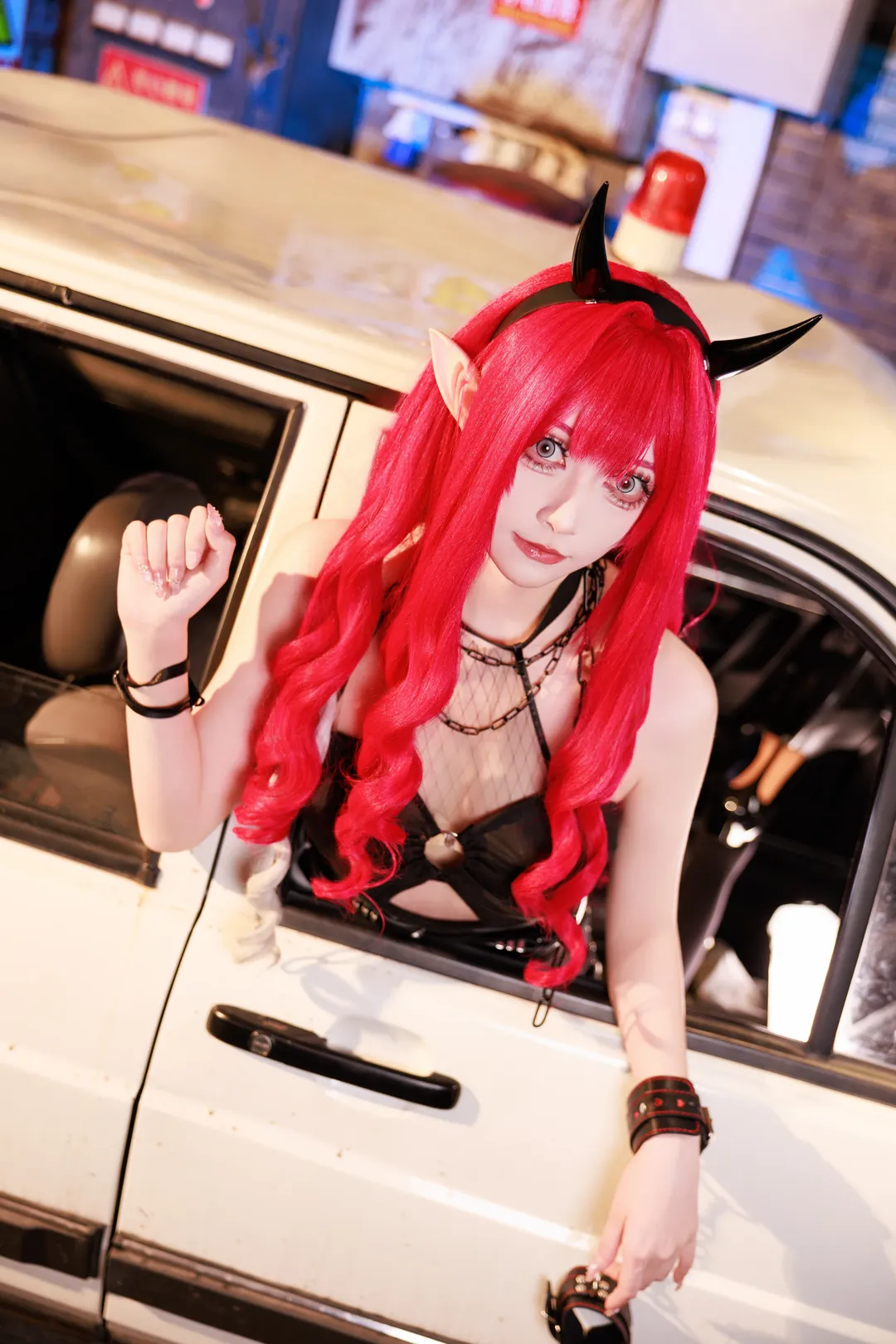 FGO, 暗黑系cos, 渔网袜穿搭, 芭万希cos, 机车不良风 - 第4张