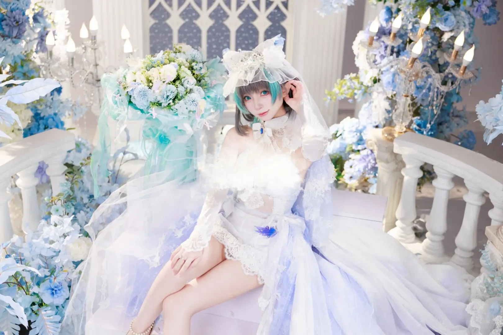柴郡cos, 碧藍航線, 二次元cosplay, 婚紗造型, 花嫁cos