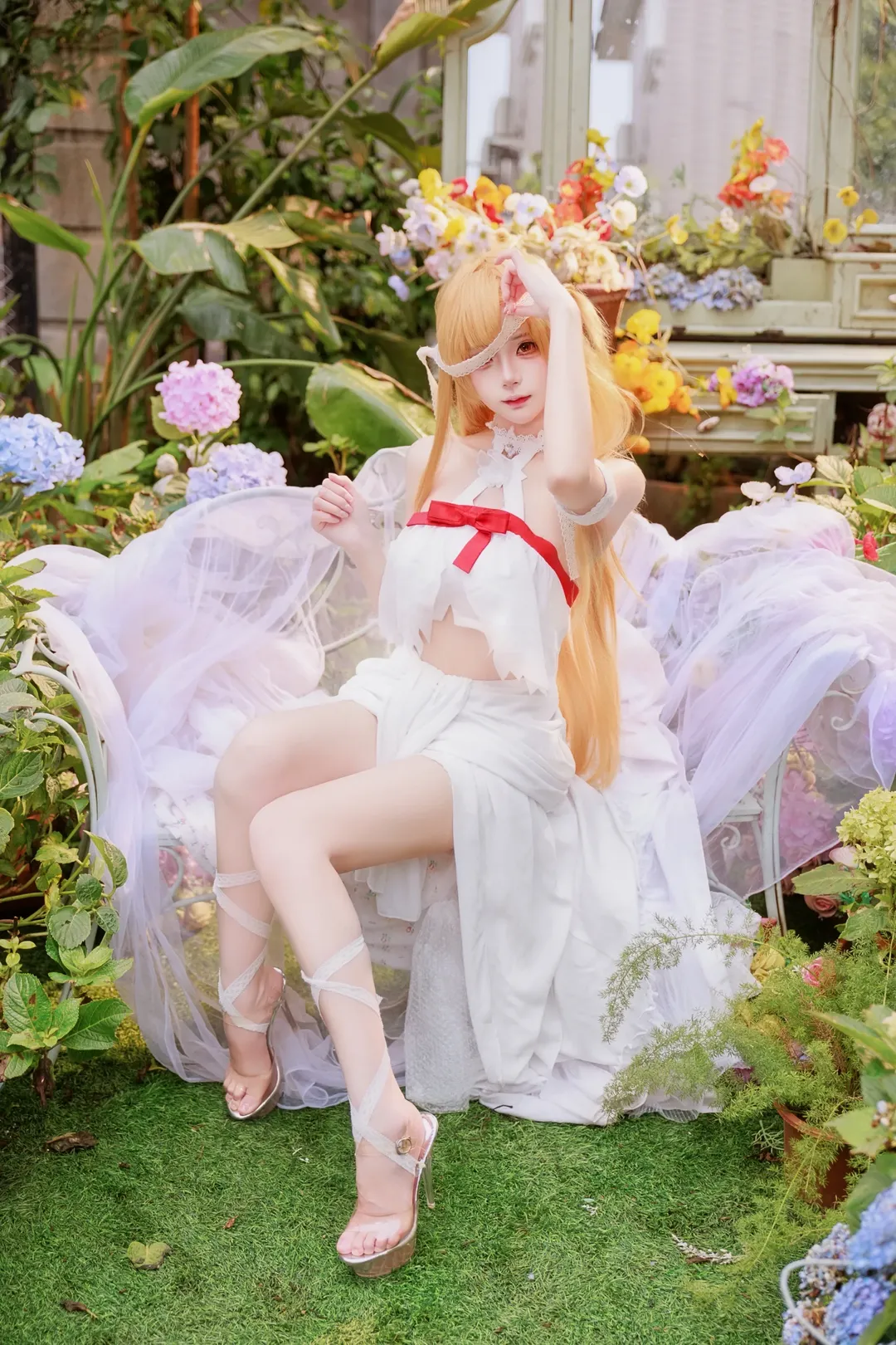 亚丝娜cos, 刀剑神域, 白裙, 精灵, 出片