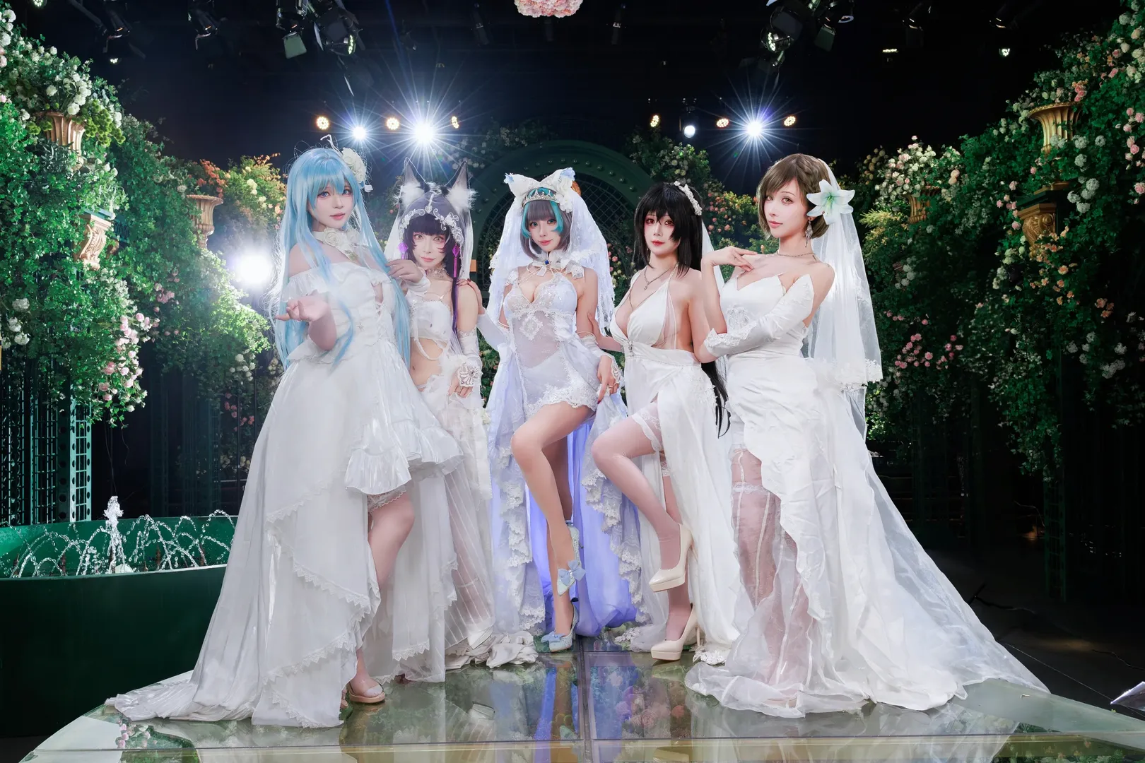 碧蓝航线cosplay, 白丝cosplay, 花嫁婚纱, 舞台灯光, 多人cos - 第1张