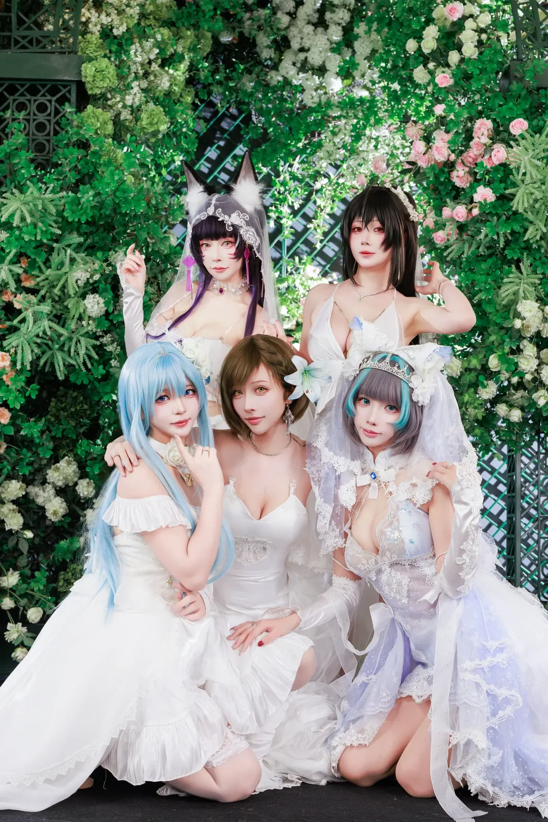 アズールレーン, アズールレーン コスプレ, 花嫁テーマ, 5人コスプレ, 白ドレス撮影