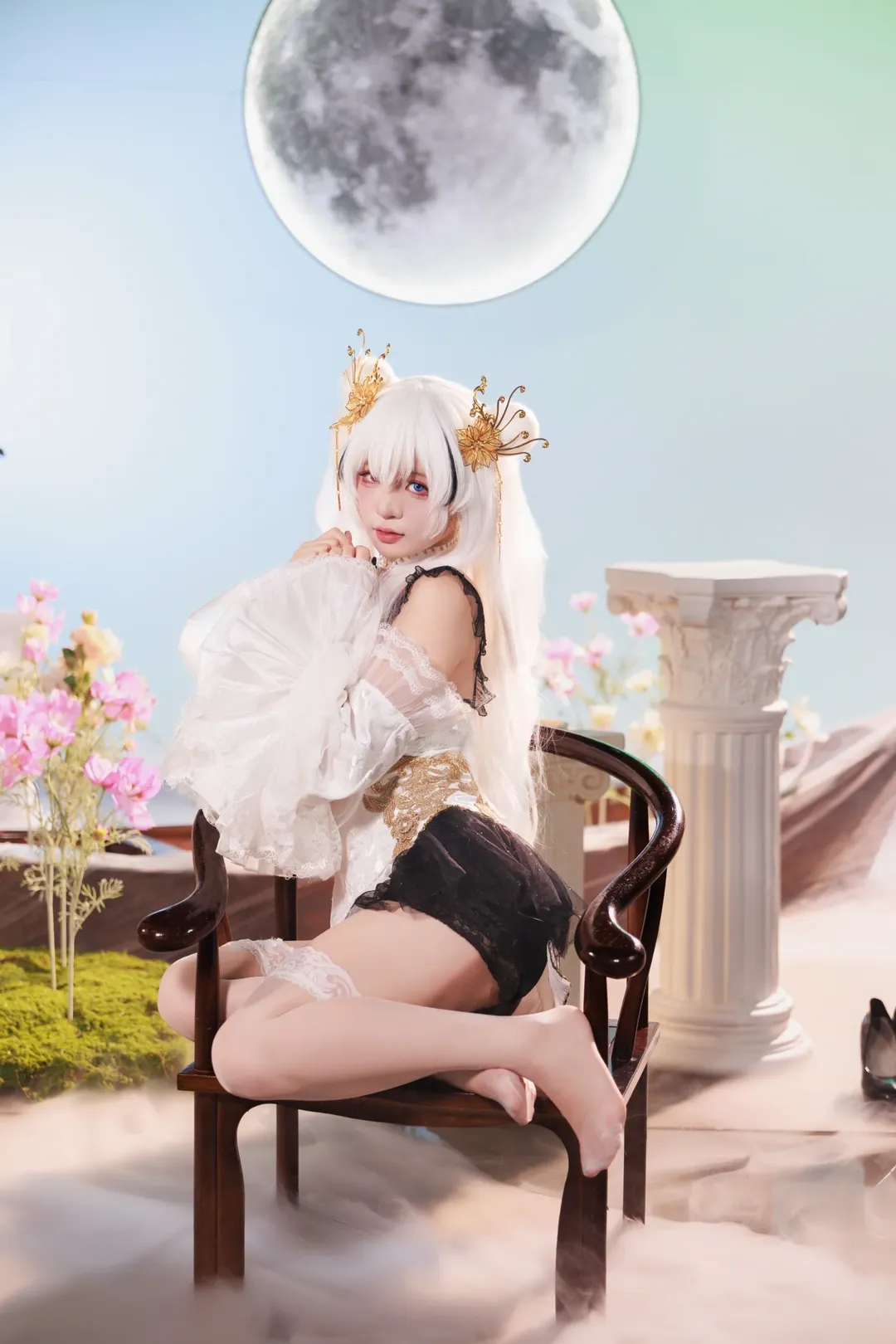 碧蓝航线, cosplay摄影, 埃尔宾cos, 白丝cos, 春灯佳人 - 第2张
