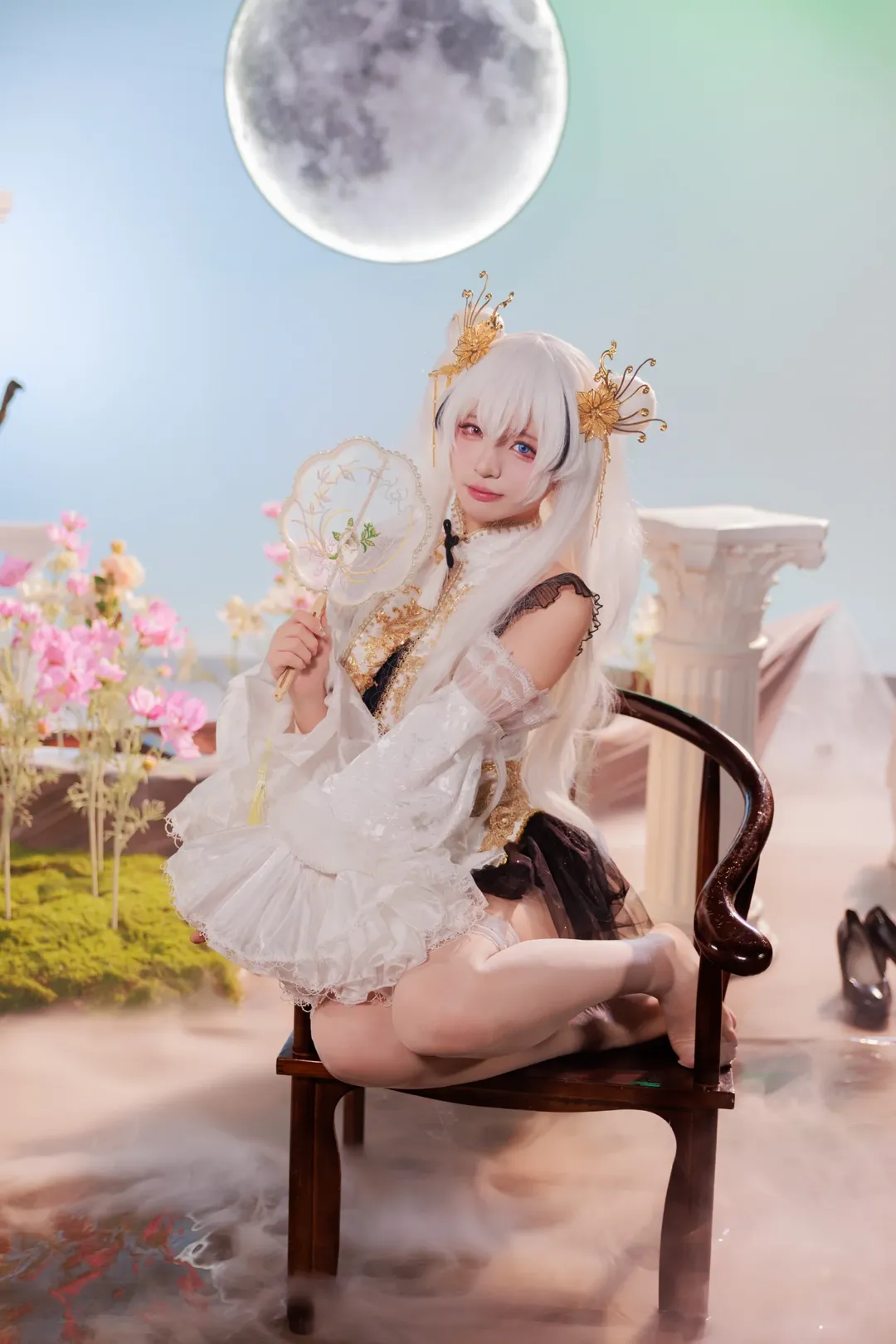 アズールレーン, 新中国風ファッション, エルビング コスプレ, スタジオ撮影, 白ストッキングコスプレ - 2枚目