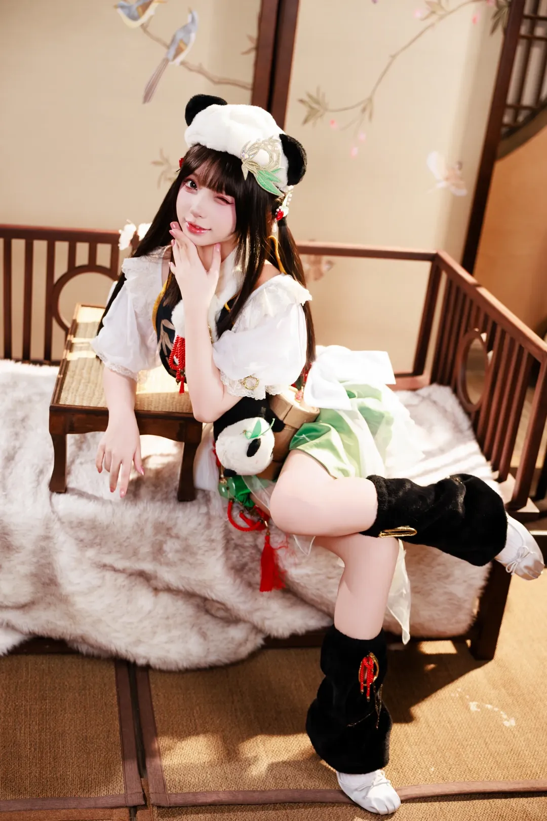 cosplay摄影, 国风穿搭, 竹间萌客cos, 逆水寒, 熊猫元素