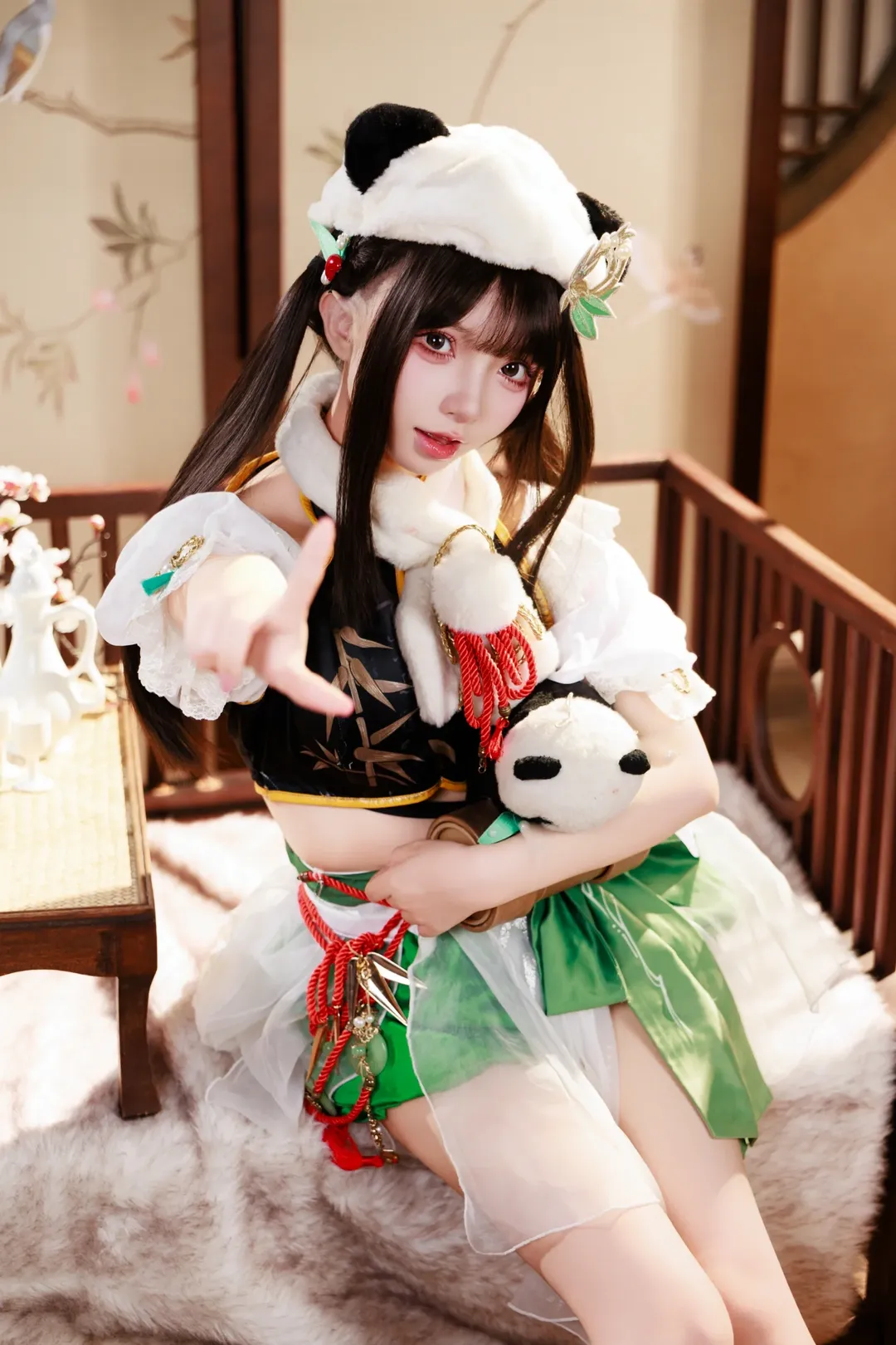 cosplay摄影, 国风穿搭, 竹间萌客cos, 逆水寒, 熊猫元素 - 第2张