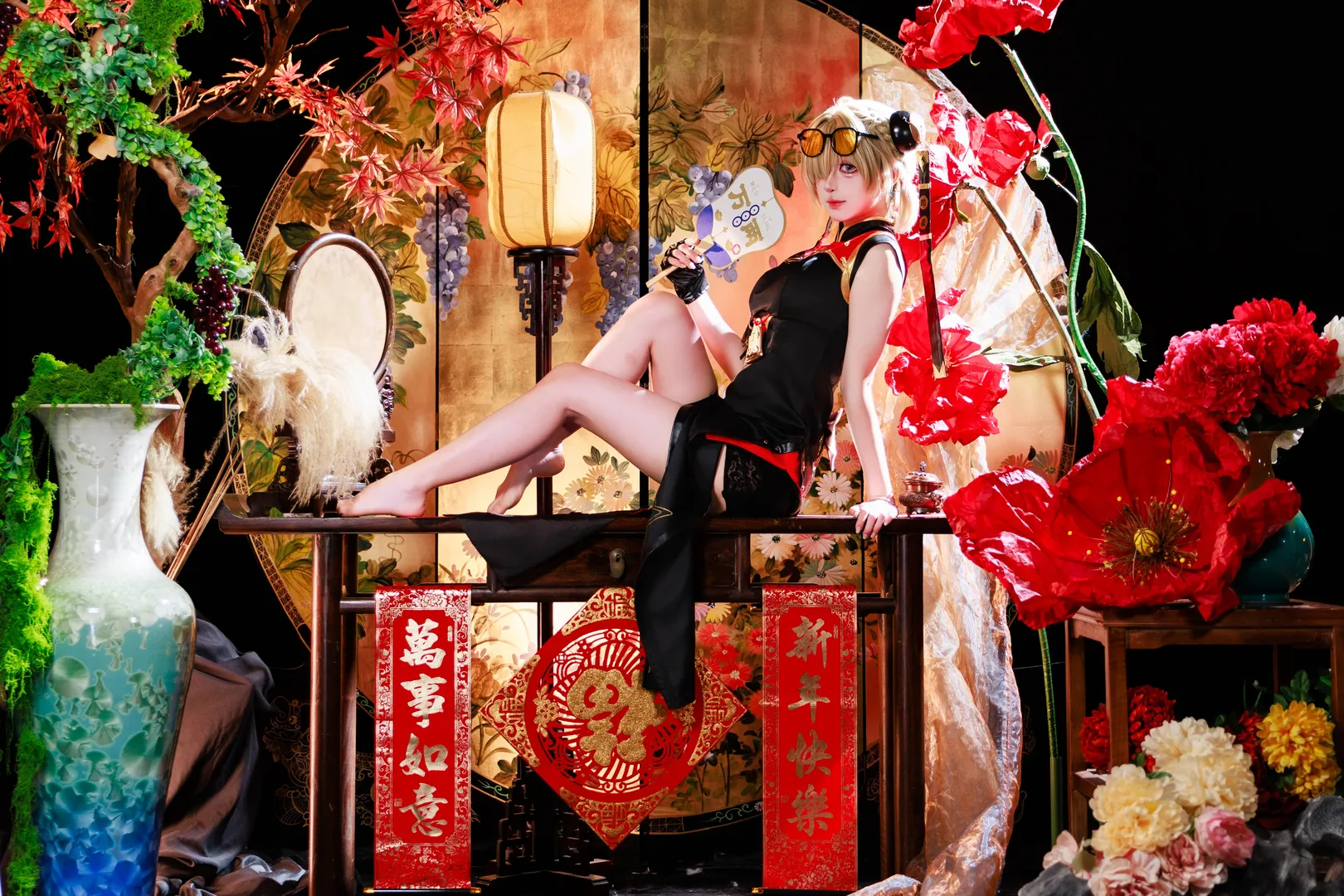 绝区零, 红豆cos, 国风旗袍cosplay, 新春摄影写真, 二次元实拍