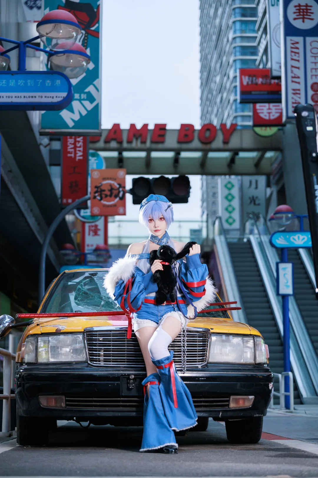 綾波レイコスプレ, 新世紀エヴァンゲリオン, レトロコーデ, 二次元白ストッキング, 香港風ストリートスナップ - 1枚目