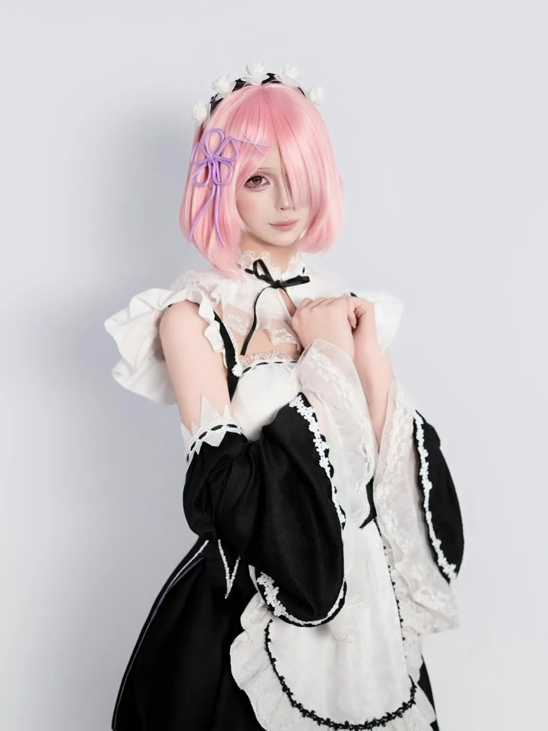 女僕裝, 從零開始的異世界生活, cosplay正片, 拉姆cos, 絲襪 - 第2張
