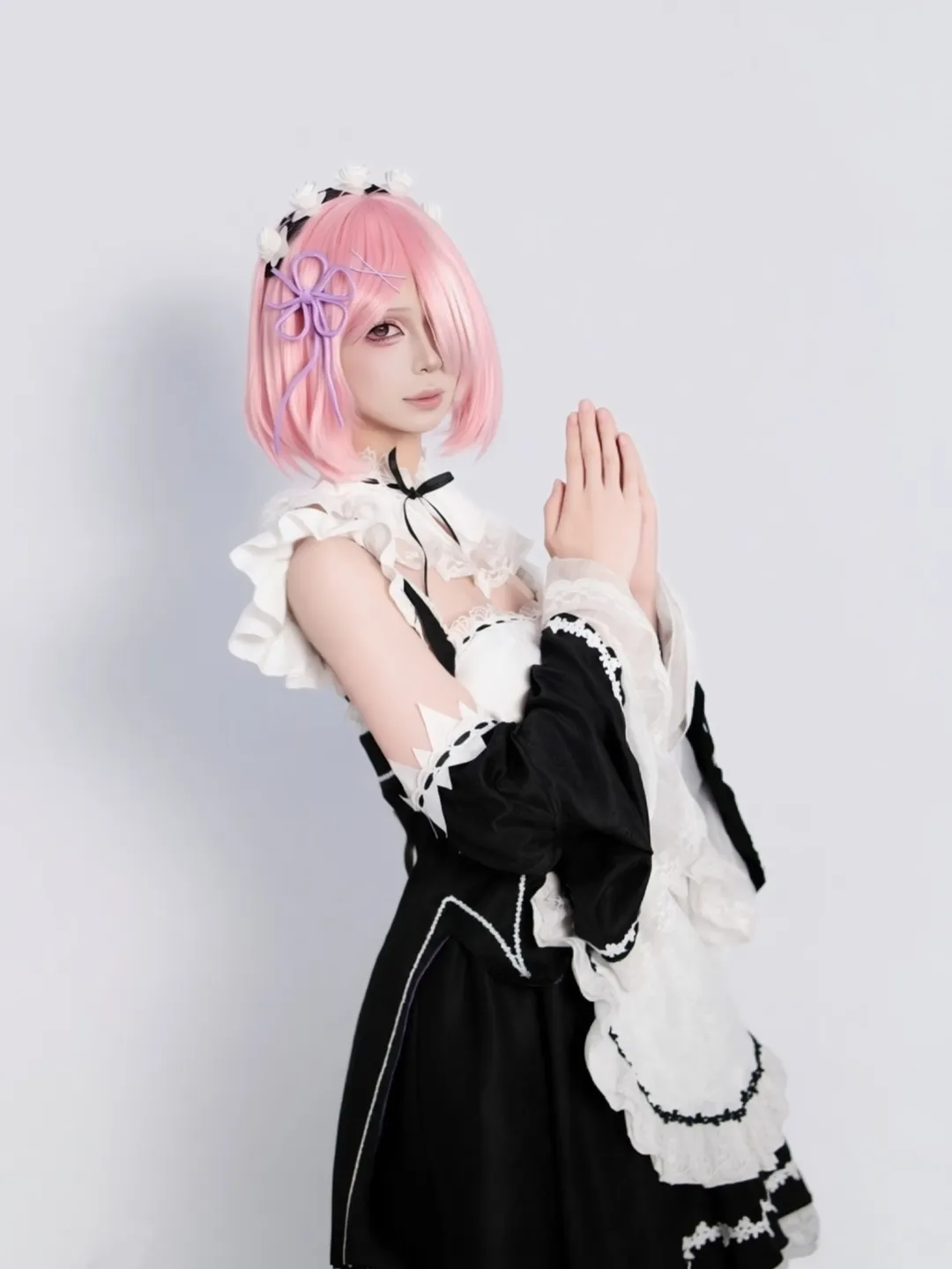 女僕裝, 從零開始的異世界生活, cosplay正片, 拉姆cos, 絲襪 - 第3張