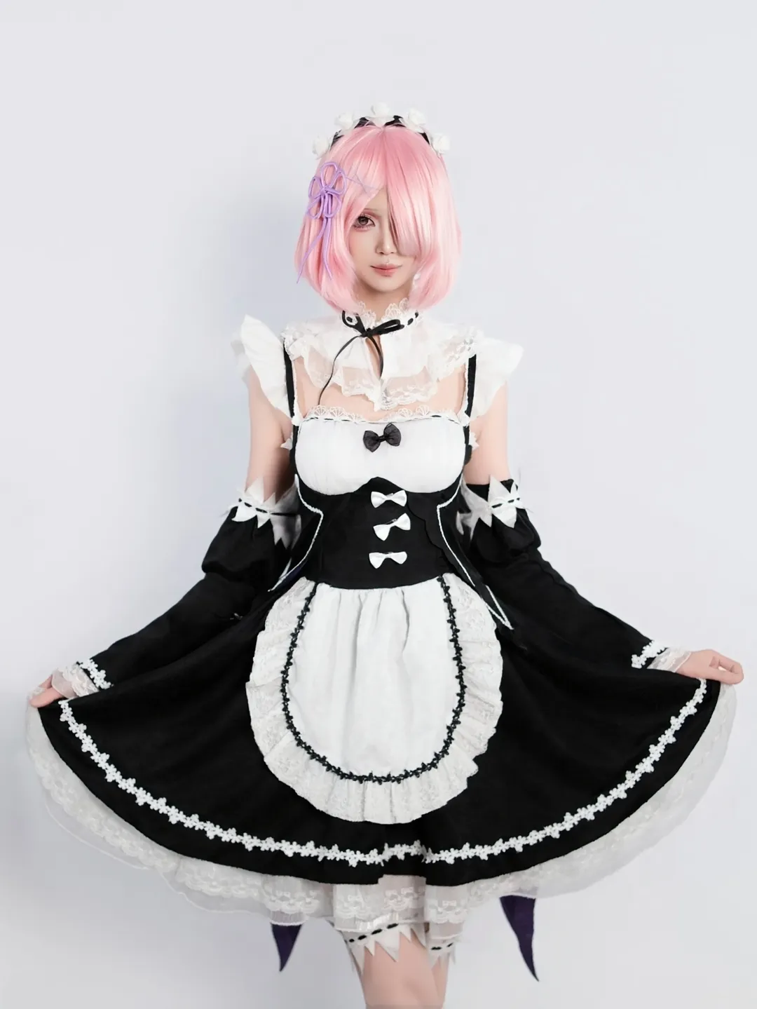 女仆装, 从零开始的异世界生活, cosplay正片, 拉姆cos, 丝袜