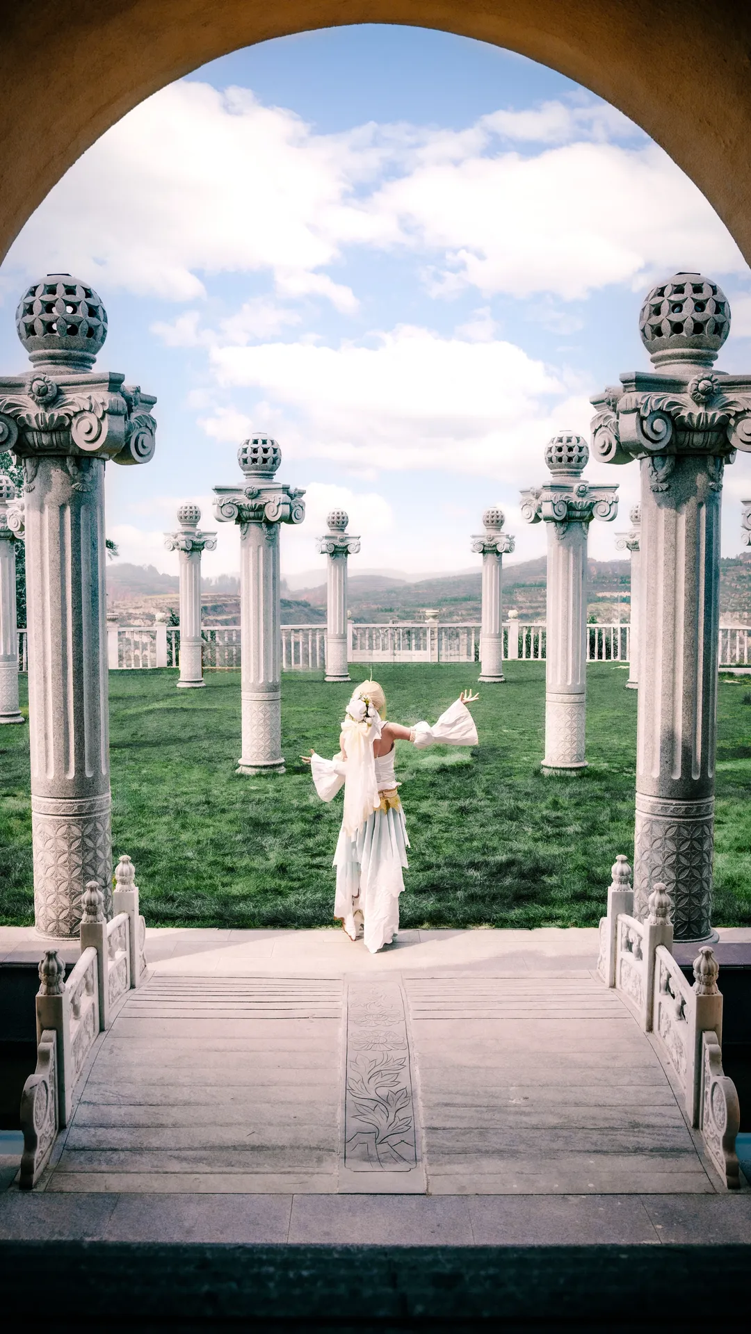 二次元, Fate/Grand Order, 白丝, 尼禄花嫁cos, 外景 - 第1张