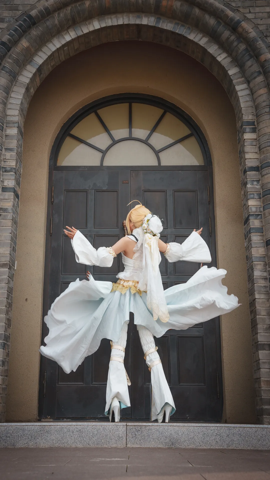 二次元, Fate/Grand Order, 白丝, 尼禄花嫁cos, 外景 - 第3张