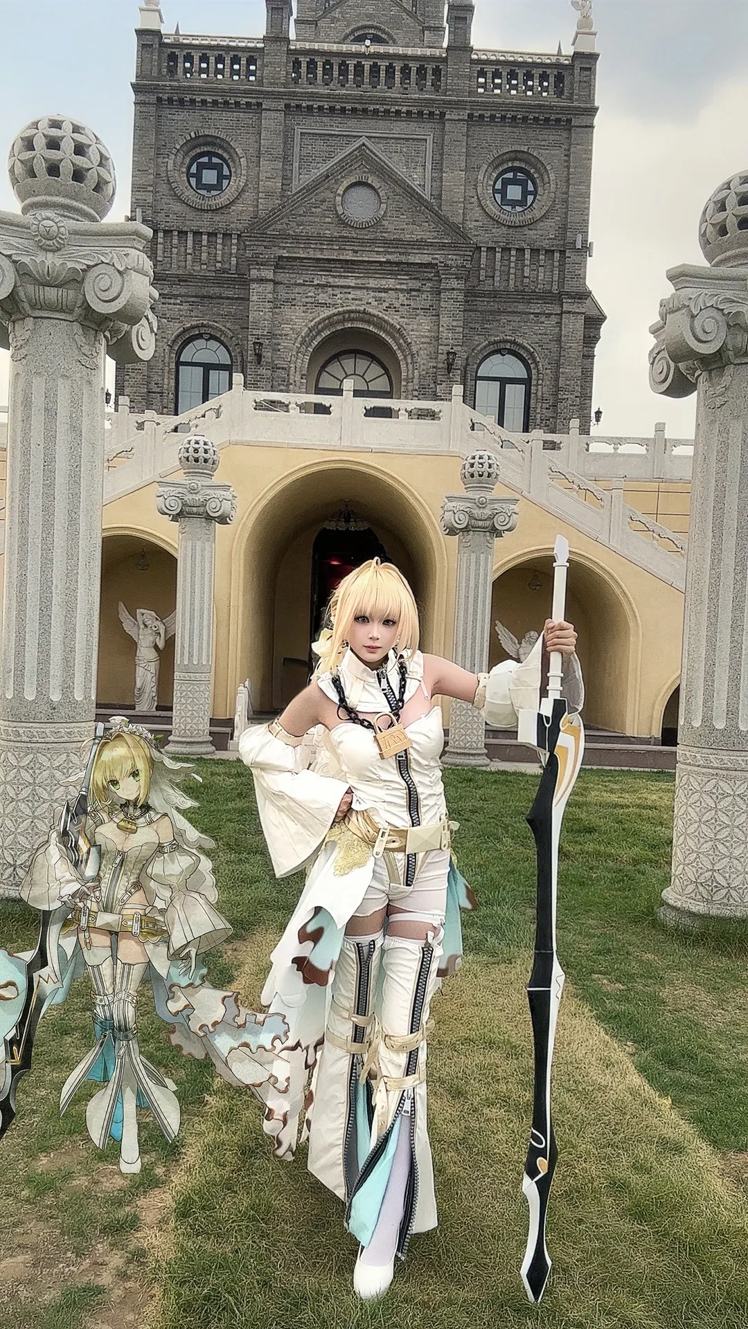 Fate/Grand Order, 花嫁造型, 尼禄克劳迪乌斯cos, 白色丝袜, 欧式建筑摄影 - 第1张