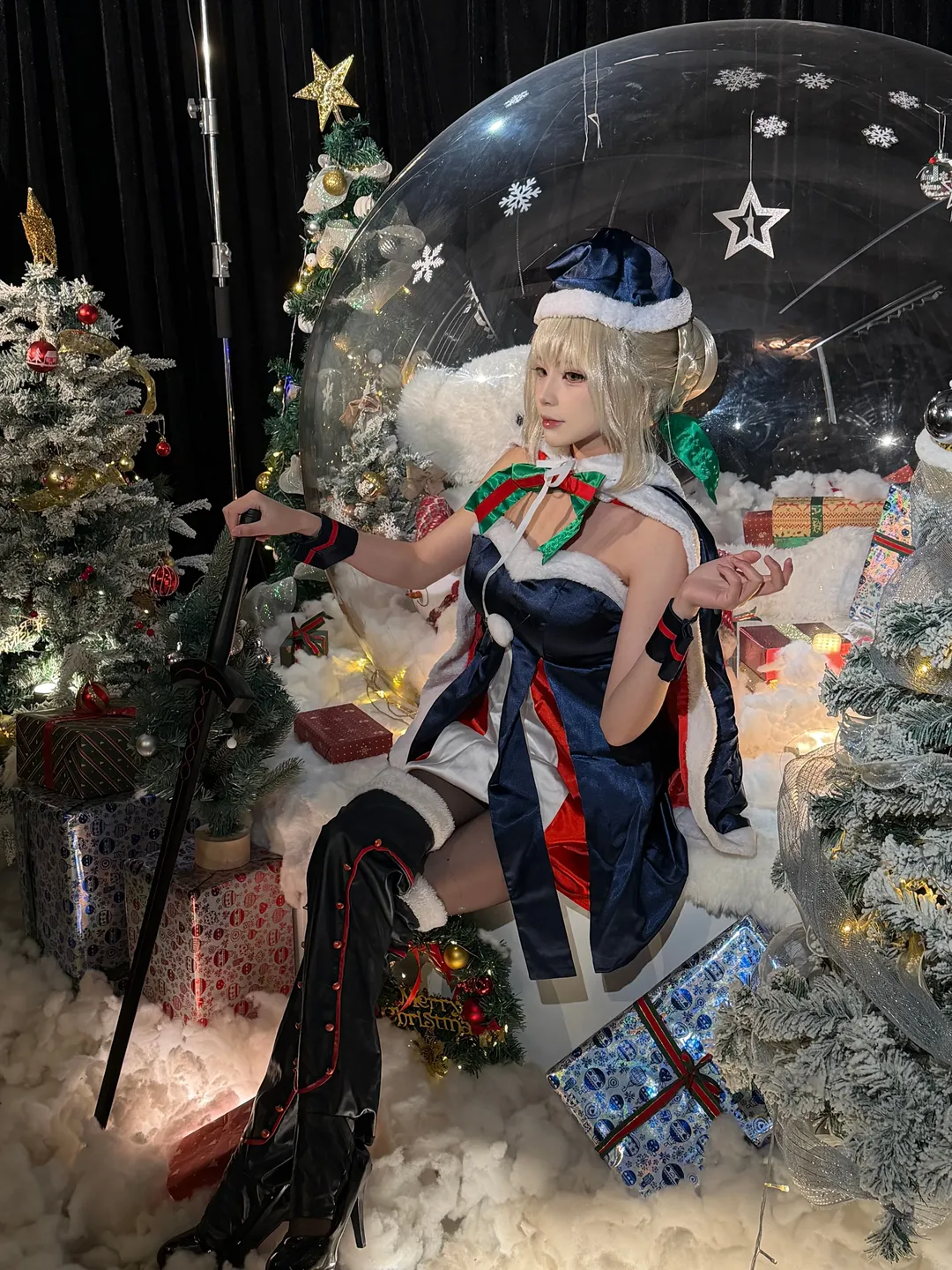 阿尔托莉雅cos, FGO, 黑呆, 圣诞cos, 丝袜