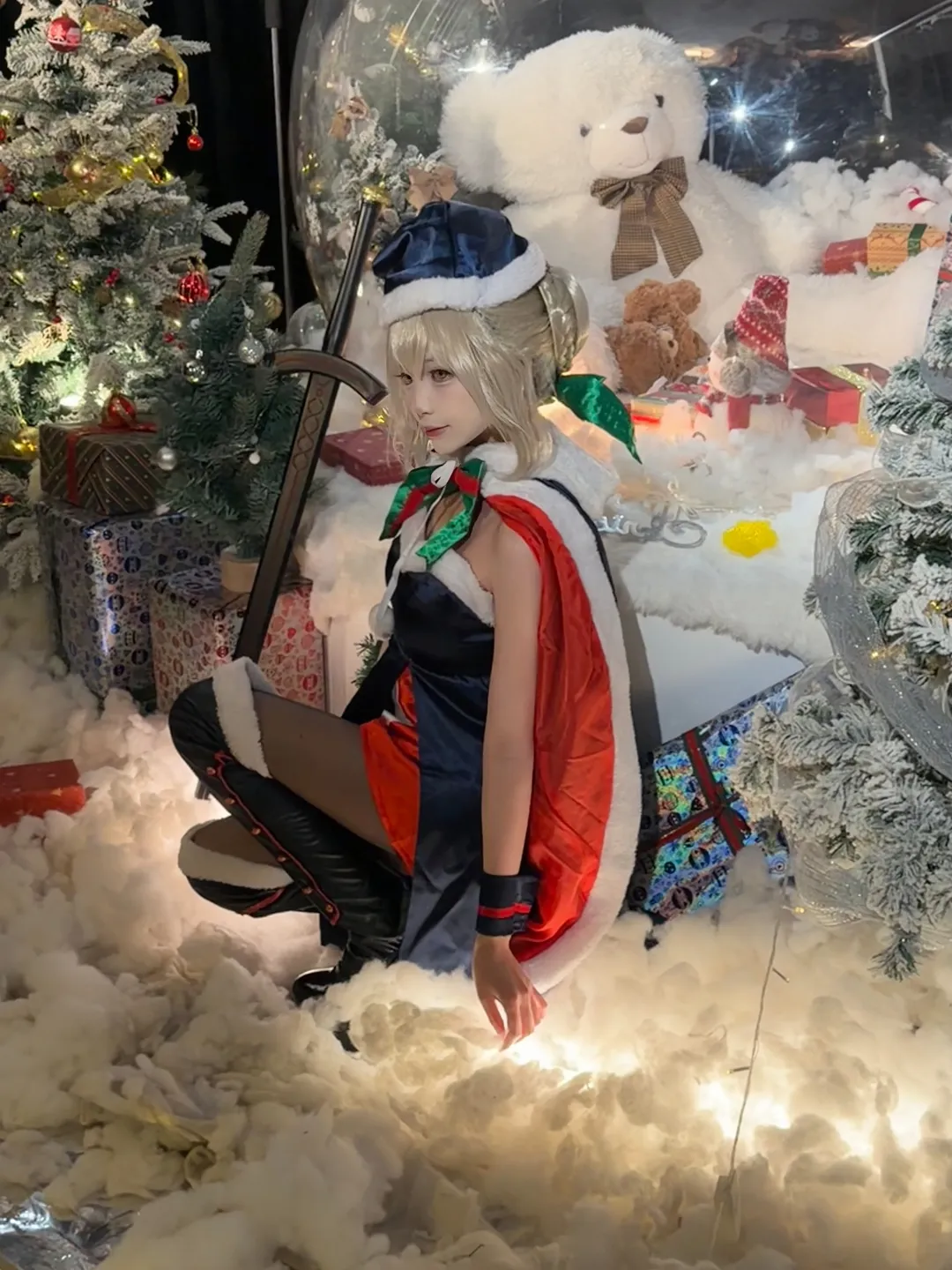 阿尔托莉雅cos, FGO, 黑呆, 圣诞cos, 丝袜 - 第2张