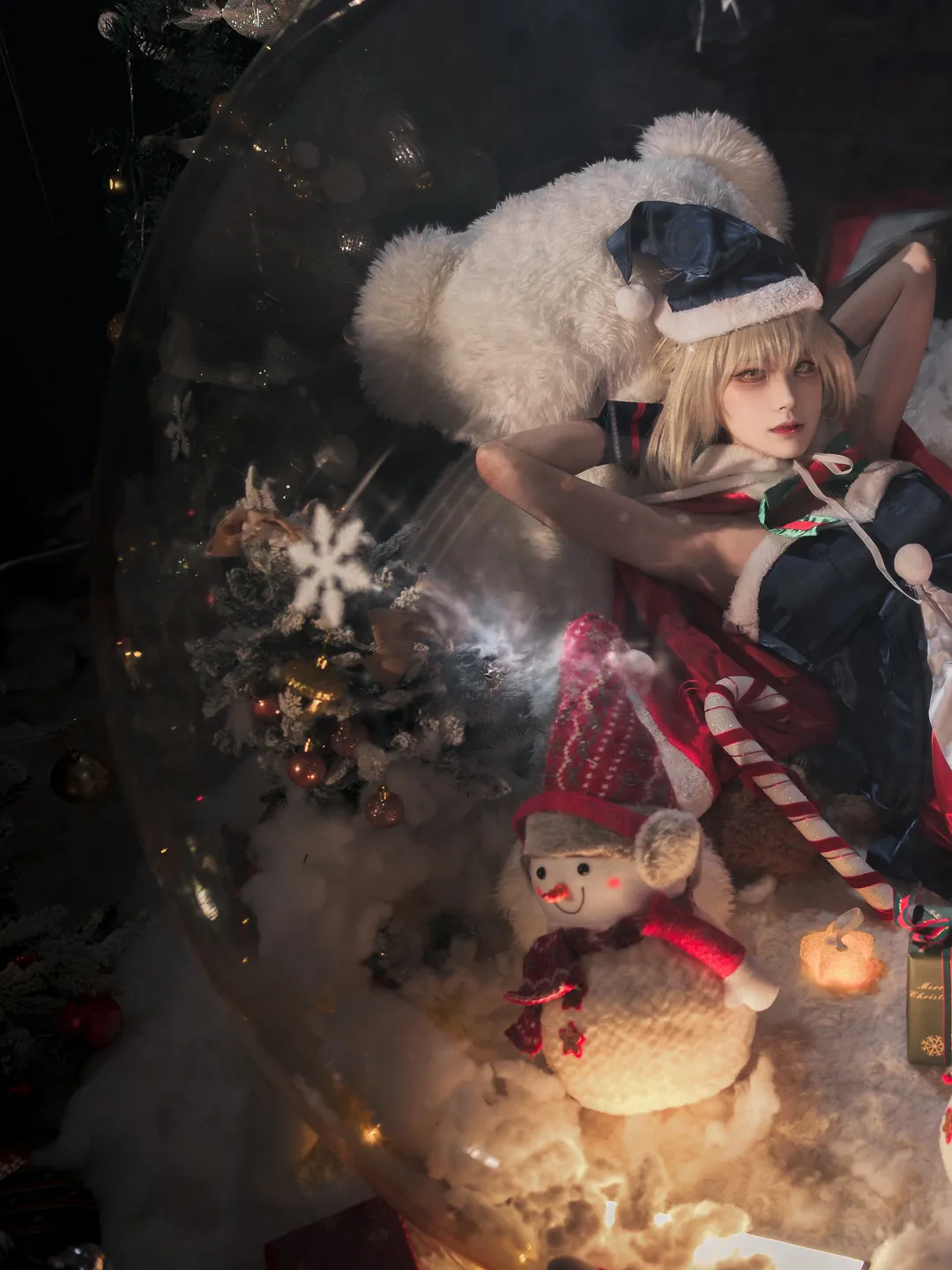 Fate/Grand Order, アルトリア コスプレ, 二次元写真, 黒ストッキングコスプレ, クリスマス・コスプレ - 1枚目
