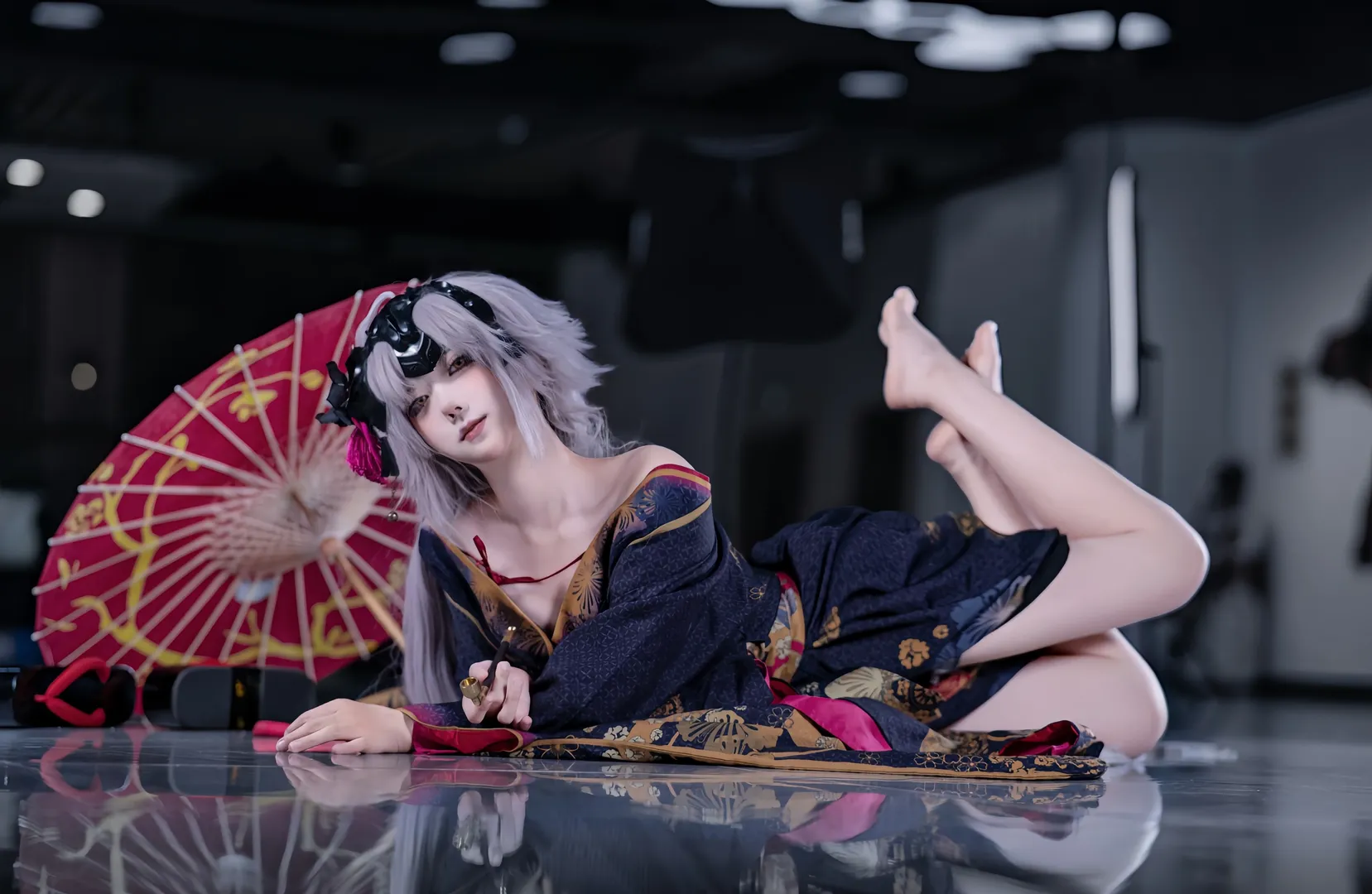 FGO, 黑贞德cos, 醉贞, 紫色丝袜, 花魁 - 第2张