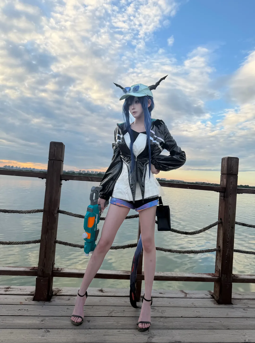 二次元, 泳装, 明日方舟, 陈晖洁cos, 假日威龙陈