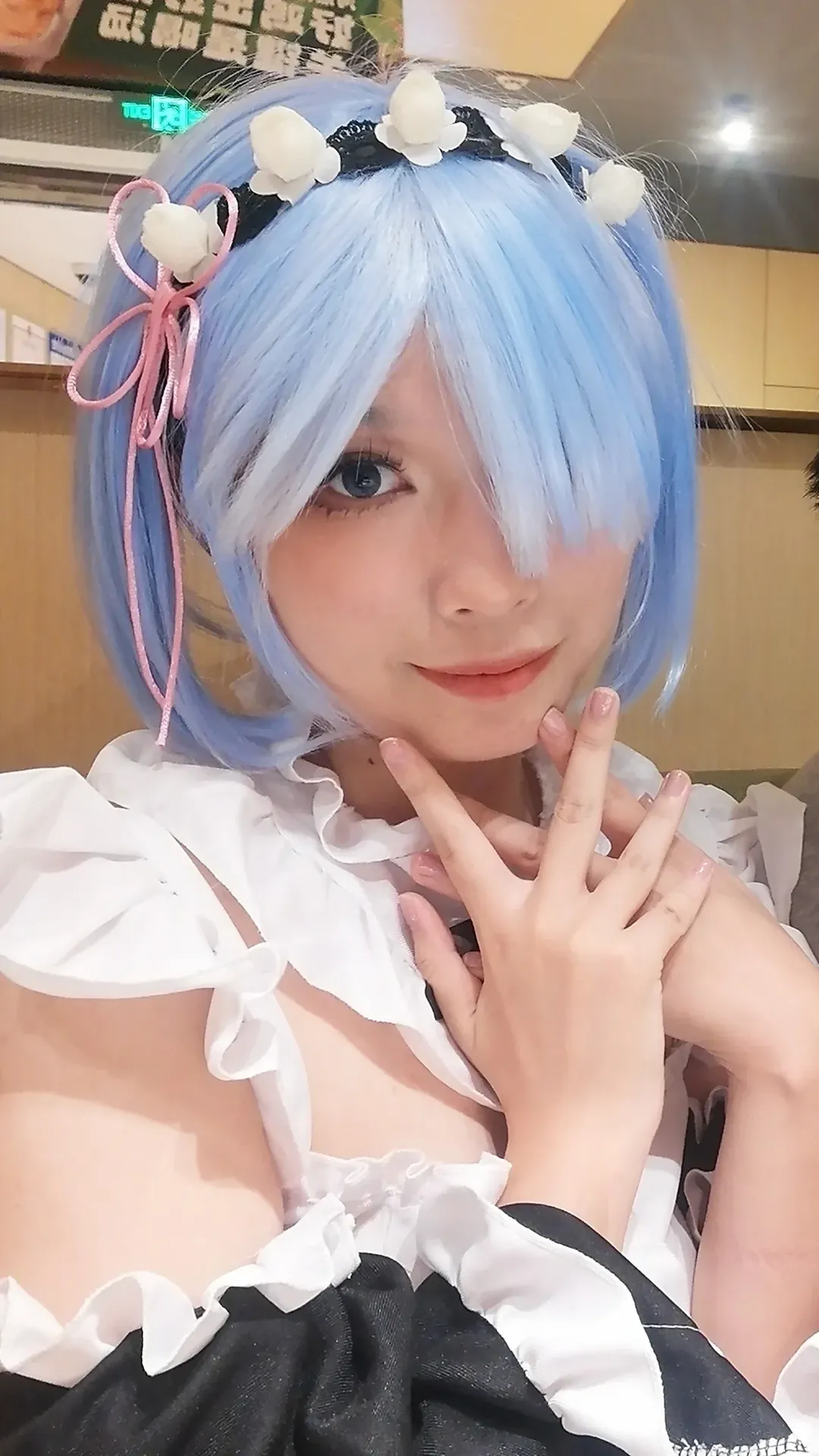 cosplay, 从零开始的异世界生活, 蕾姆cos, 蓝发, 女仆装cos