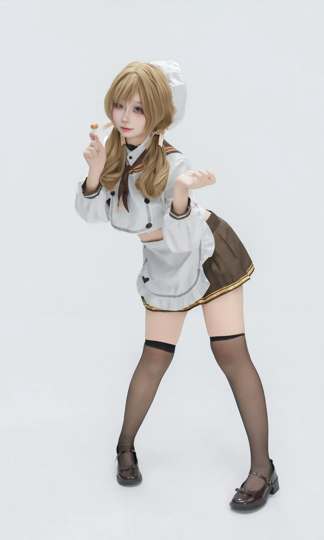 二次元摄影, 胜利女神nikke, 布蕾德cos, 黑丝cosplay, 露脐装穿搭 - 第3张