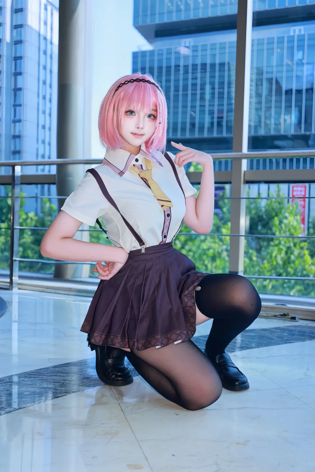二次元, 天使纷扰, 黑丝穿搭, 制服cos, 谷风天音cos - 第2张