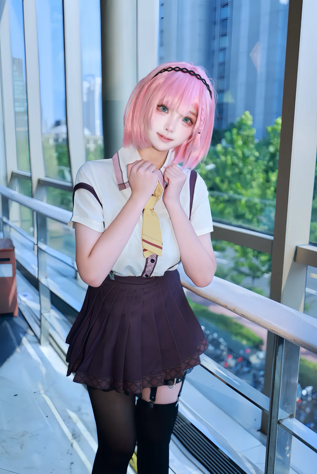 二次元, 天使纷扰, 黑丝穿搭, 制服cos, 谷风天音cos - 第5张
