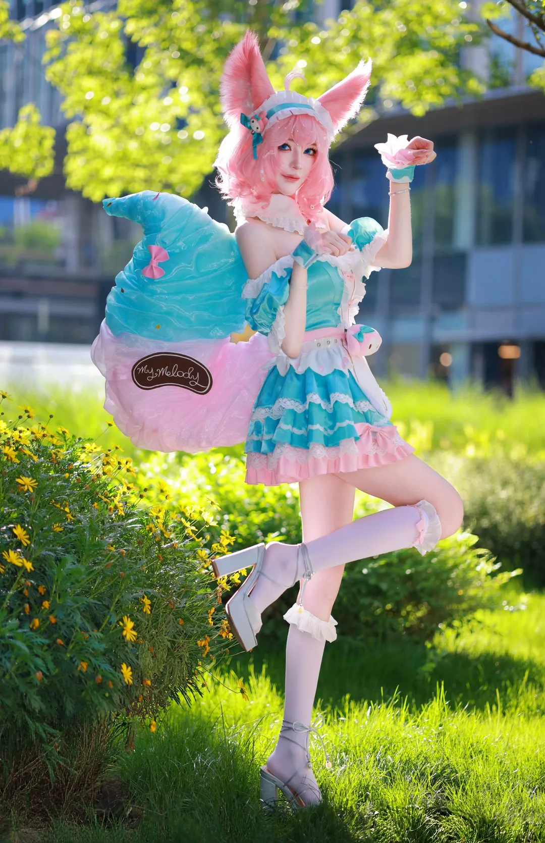 コスプレ, オナー・オブ・キングス, ピンクのウィッグ, 妲己コスプレ, コスプレストッキング - 2枚目