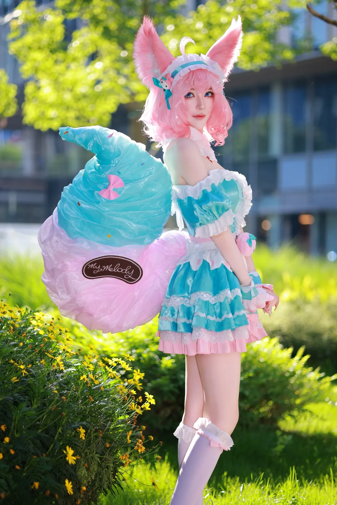 コスプレ, オナー・オブ・キングス, ピンクのウィッグ, 妲己コスプレ, コスプレストッキング - 5枚目