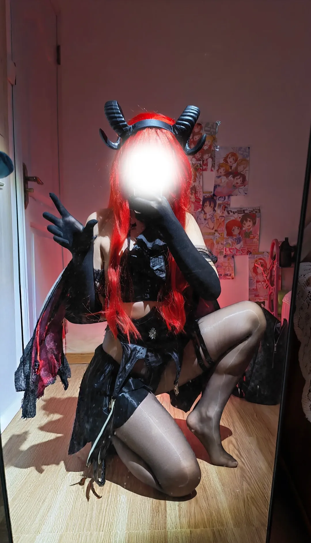 碧蓝航线, 黑丝穿搭, cosplay试衣, 魅魔cos, 希尔德加德·兴登堡cos - 第3张
