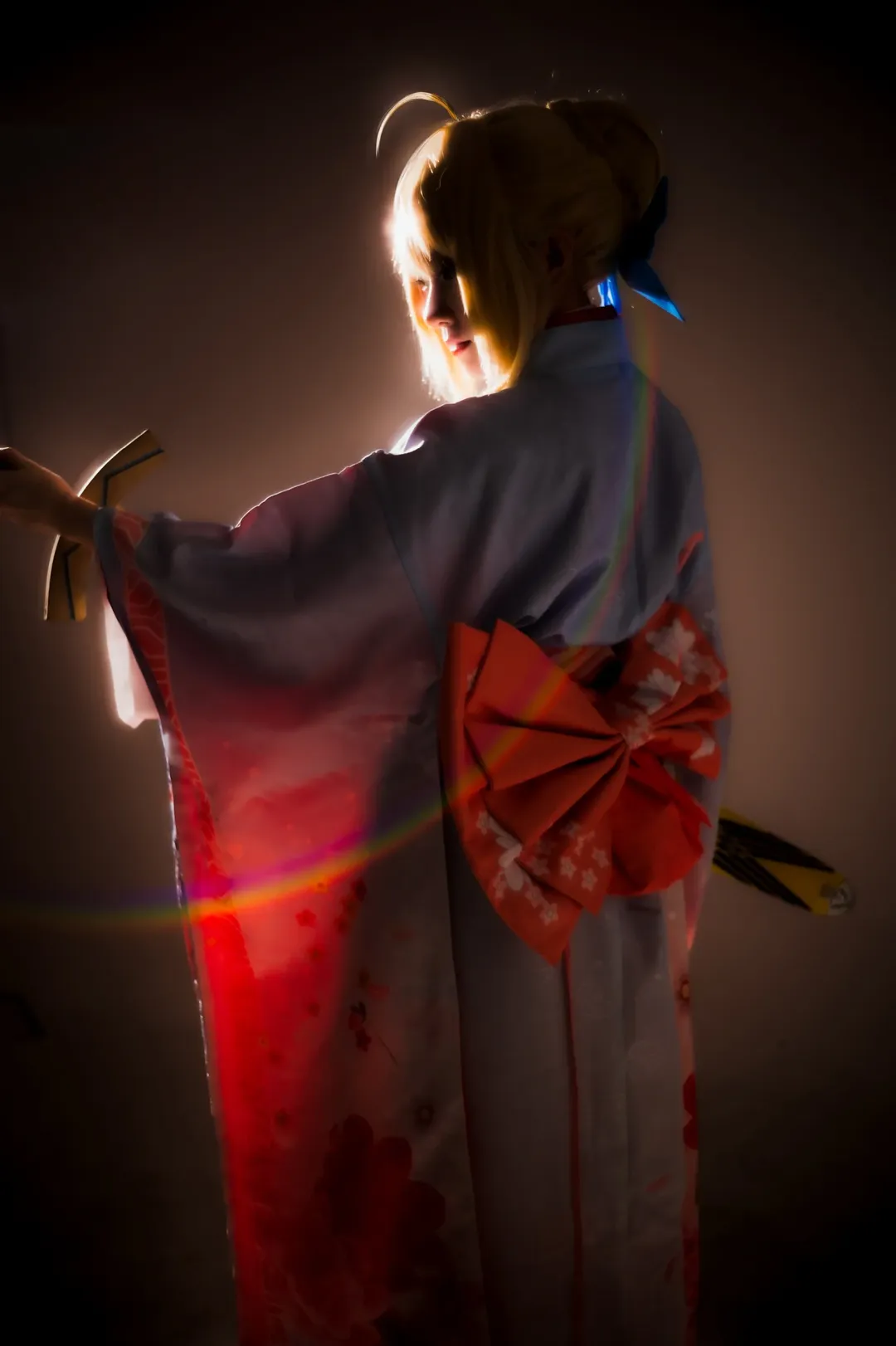 二次元, fgo, 和服, sabercos, 逆光