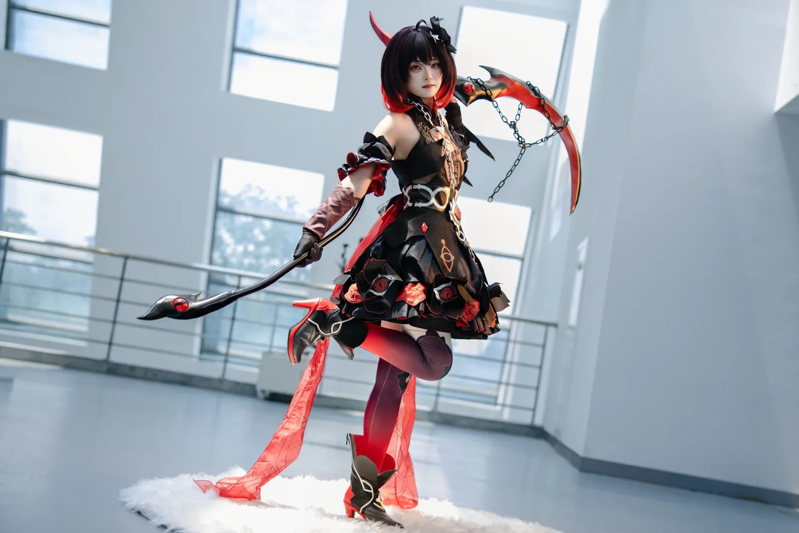 希儿cos, 崩坏三, 漫展场照, 哥特风Cosplay, 丝袜 - 第1张