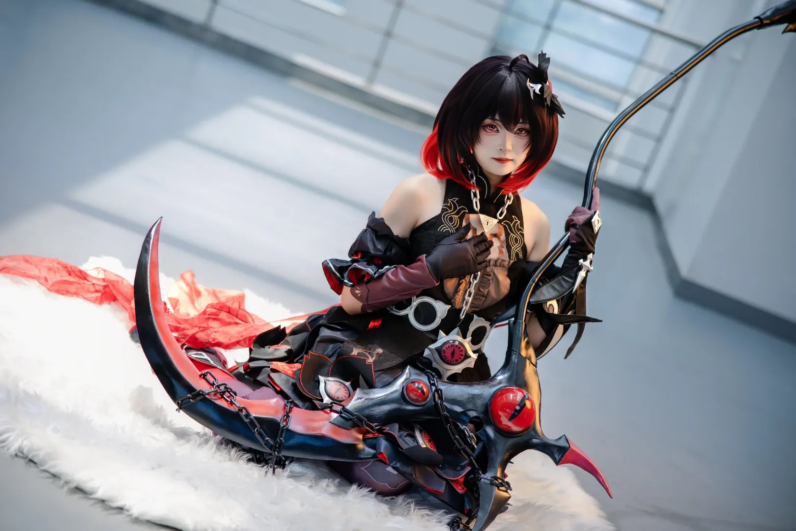 希儿cos, 崩坏三, 漫展场照, 哥特风Cosplay, 丝袜 - 第2张
