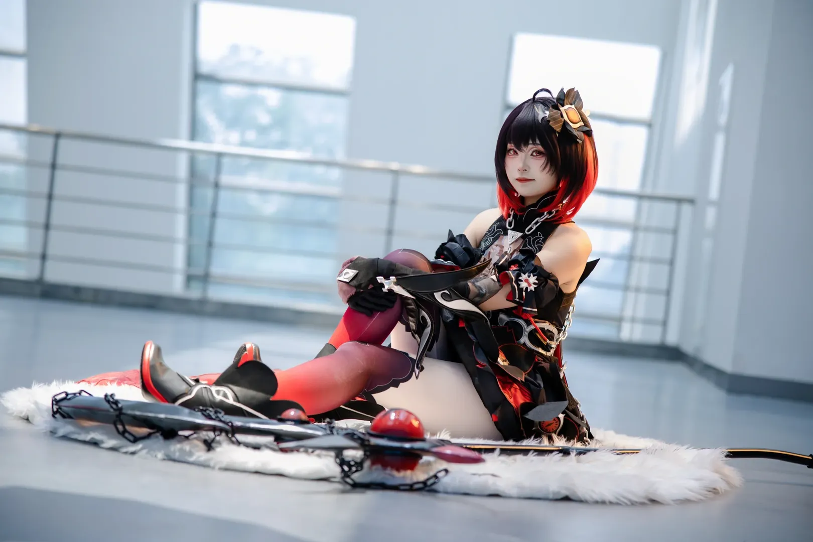 希儿cos, 崩坏三, 漫展场照, 哥特风Cosplay, 丝袜