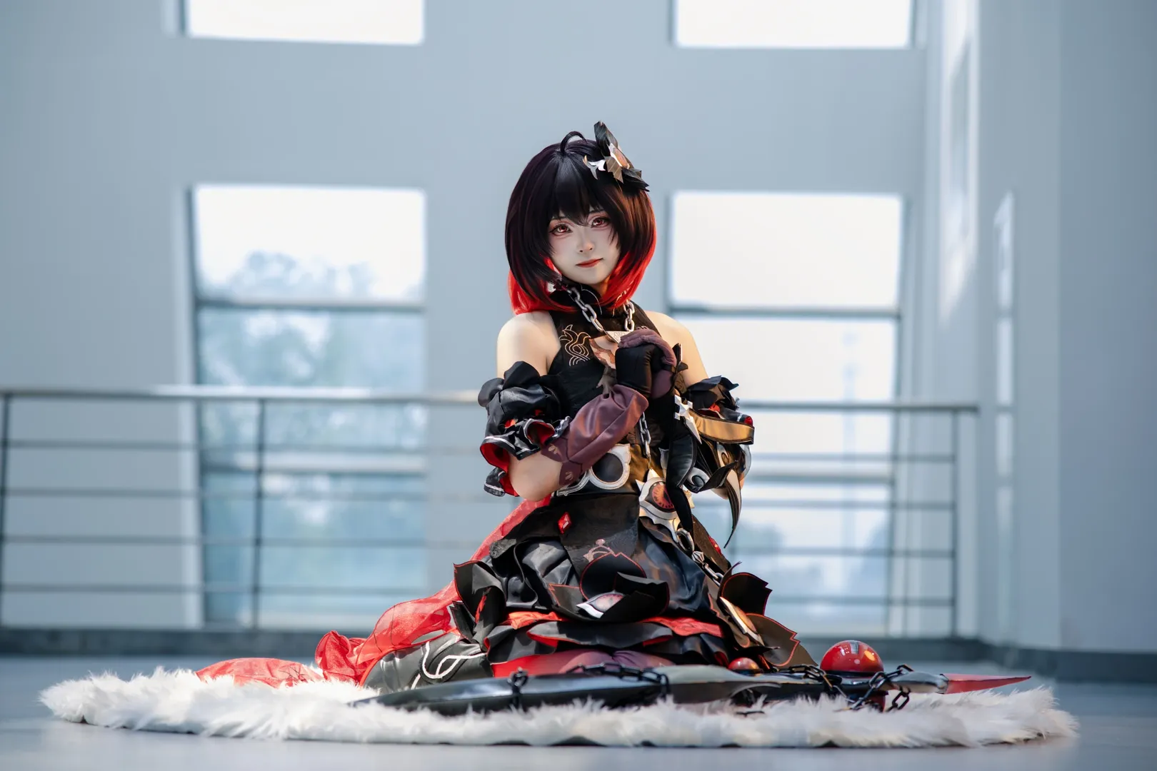 希儿cos, 崩坏三, 漫展场照, 哥特风Cosplay, 丝袜 - 第4张