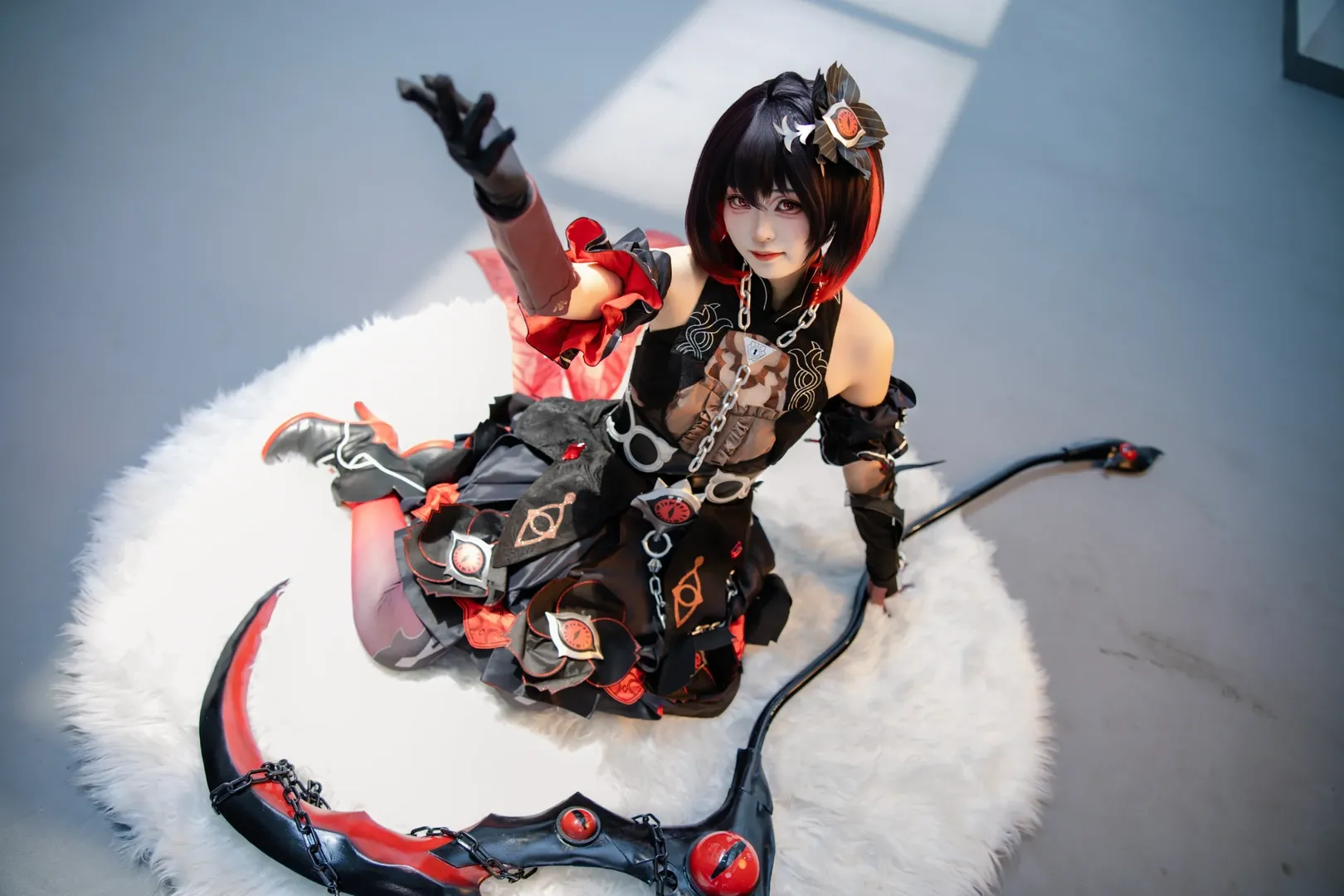 希儿cos, 崩坏三, 漫展场照, 哥特风Cosplay, 丝袜 - 第5张