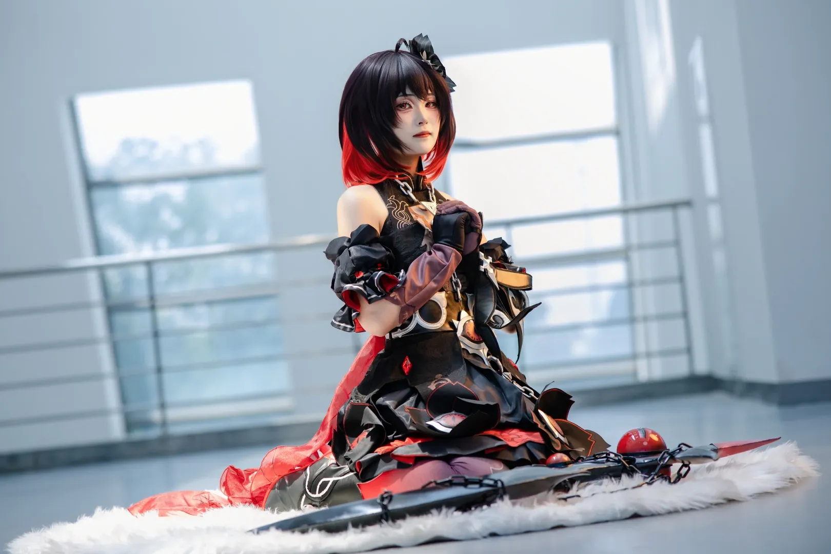 希儿cos, 崩坏三, 漫展场照, 哥特风Cosplay, 丝袜 - 第6张