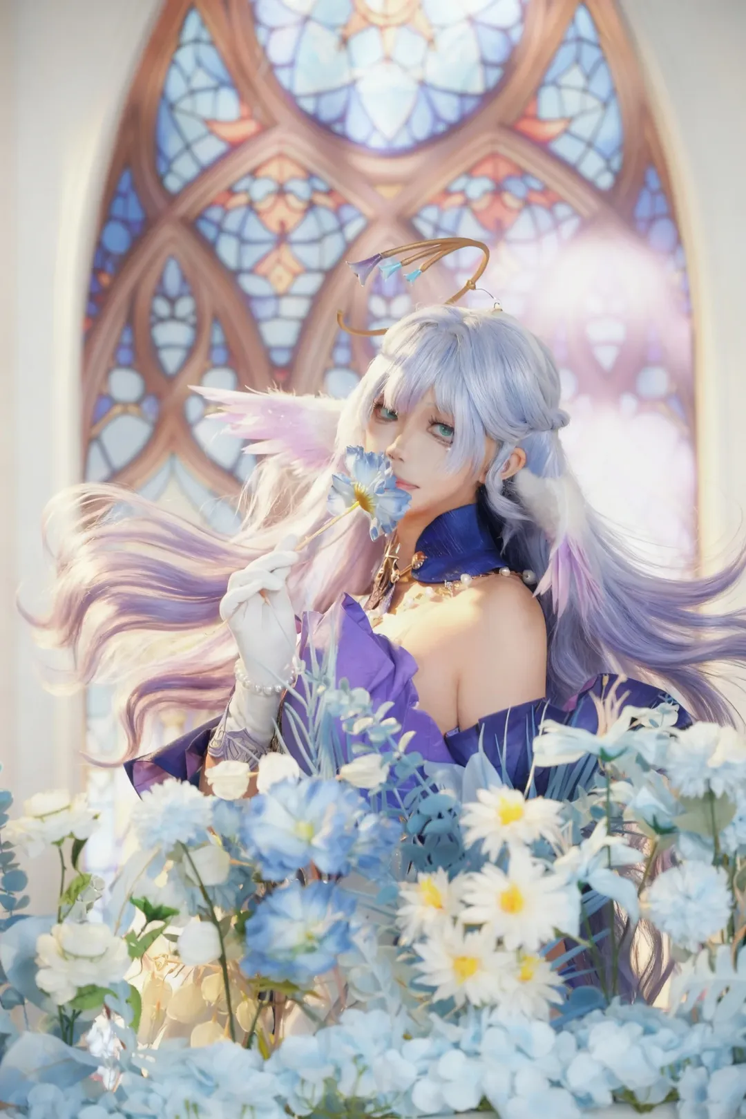 崩壊：スターレイル, ロビン コスプレ, コスプレ撮影, 反重力ウィッグ, 教会のステンドグラス