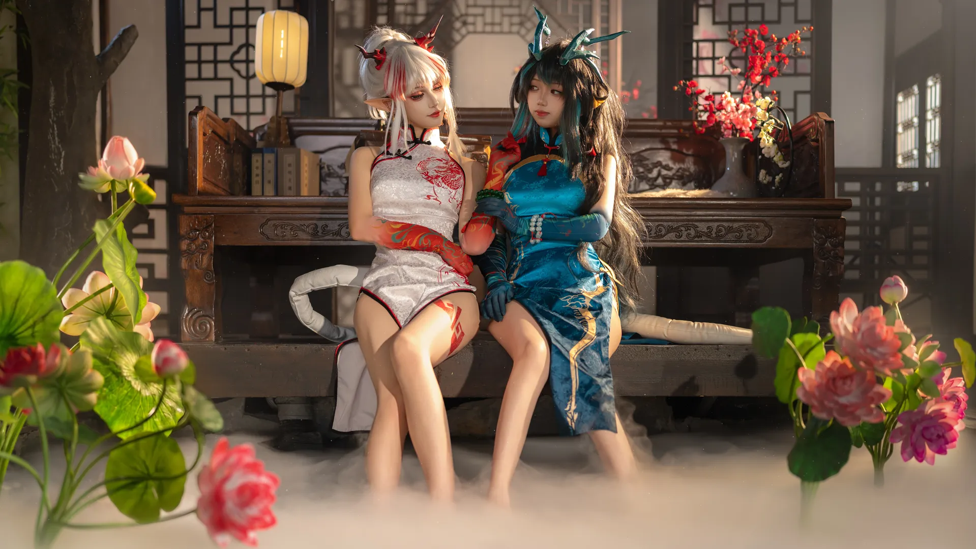 明日方舟, 国风旗袍, 夕cos, 年cos, 龙角
