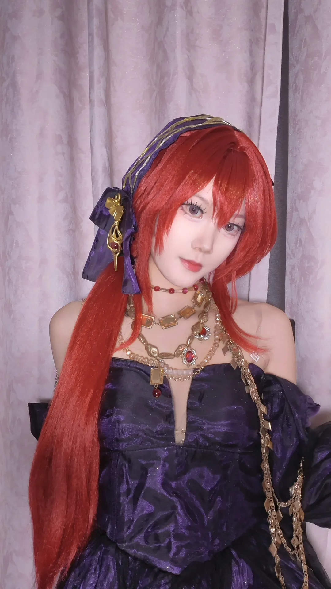 明日方舟, 史尔特尔cos, 红发造型, 二次元人像, cosplay试妆