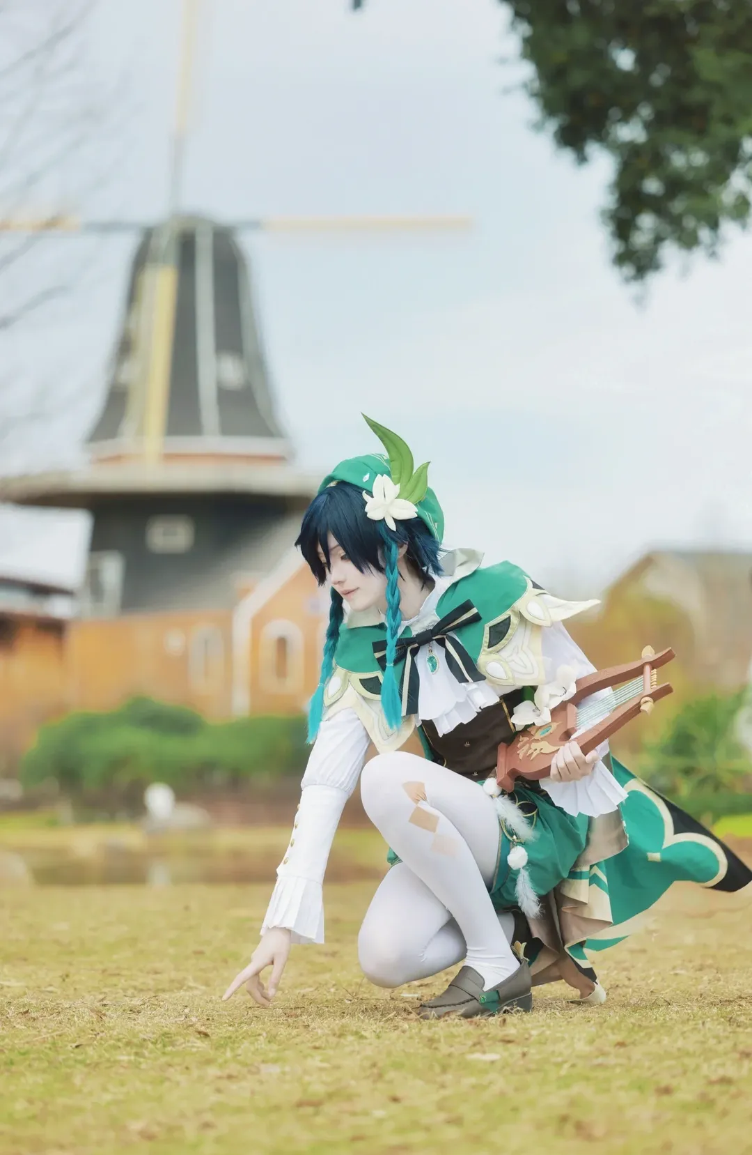 原神, cosplay, 白絲, 溫迪cos, 蒙德