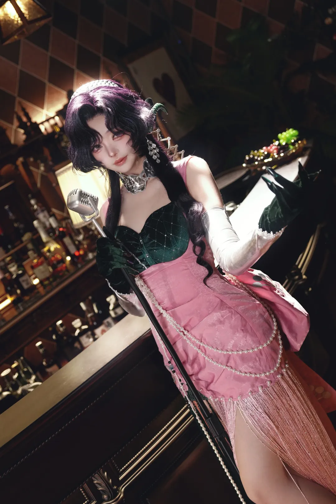 cosplay, 重返未来1999, 天使娜娜cos, 复古吧台, 蛇尾道具 - 第6张