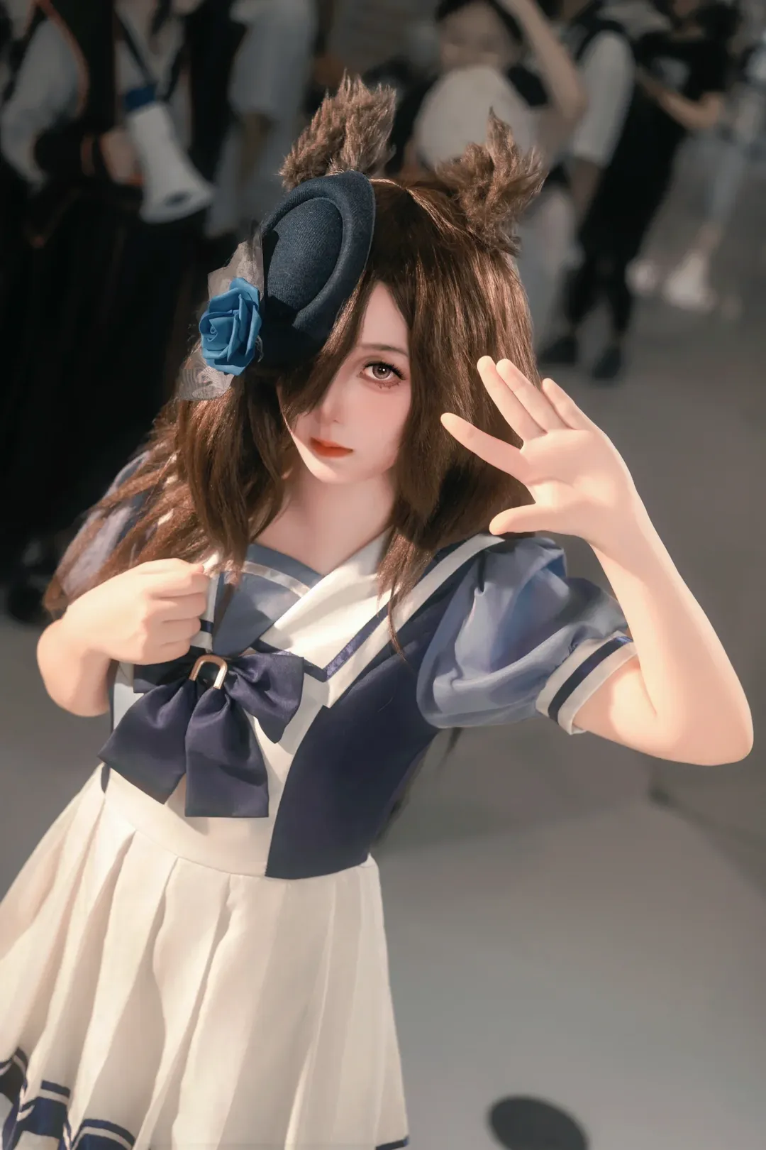 二次元cosplay, 漫展摄影, 赛马娘, 米浴cos, 兽耳水手服