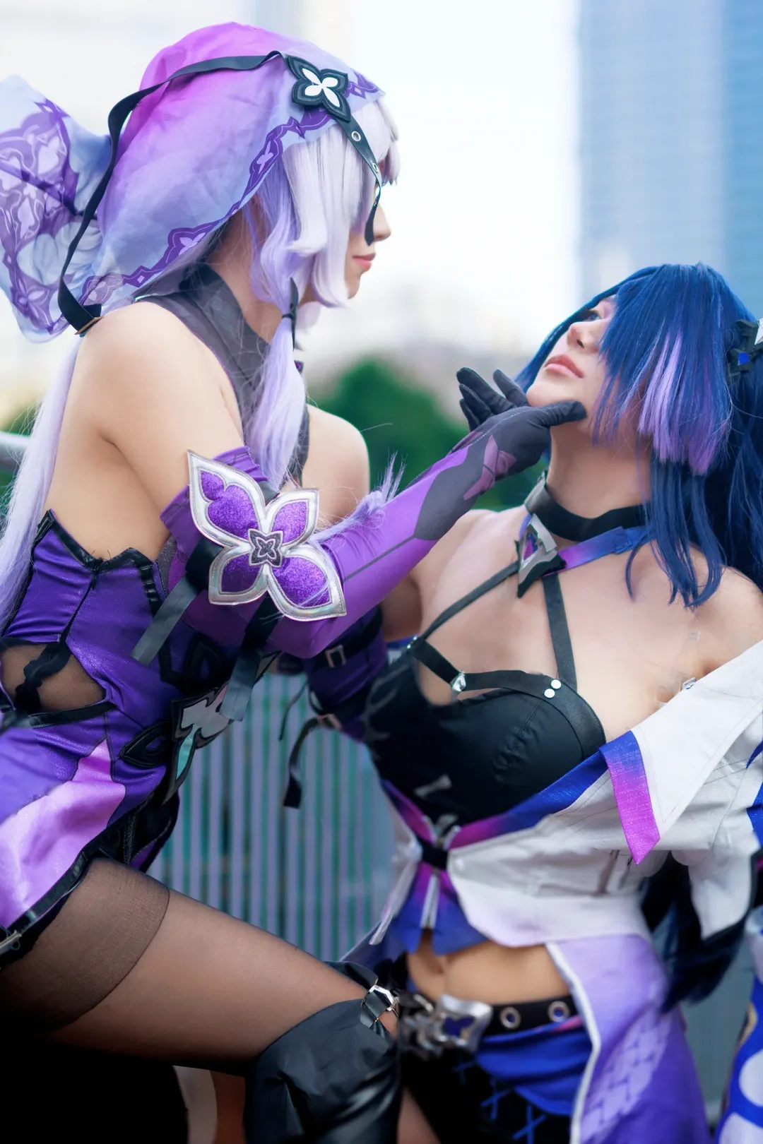 崩壊：スターレイル, 黄泉 コスプレ, イベント写真, 黒タイツ コーデ, ブラックスワンコスプレ